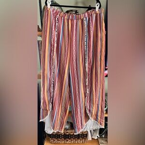 Like new multi colored wrap pants